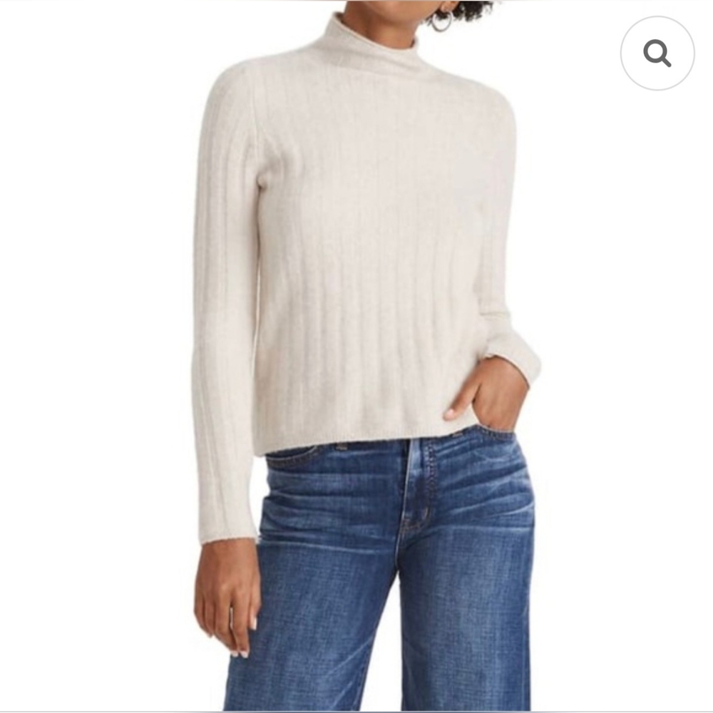 Madewell Women's Evercrest Turtleneck Swaeter Cream Size S
